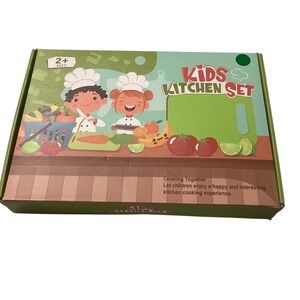 Kids Kitchen Set Play Food Cutting Toy Playset for Toddlers Ages 2+ New